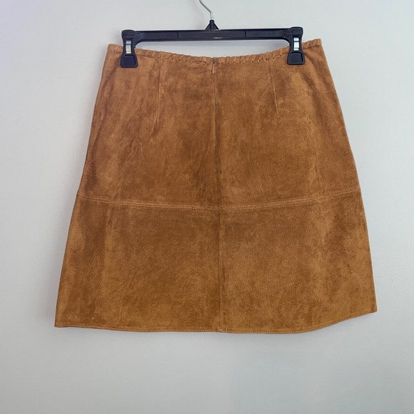EUC Zara Basic 100% Leather Seamed Woven Pencil Mini Skirt Size Small - Picture 7 of 10